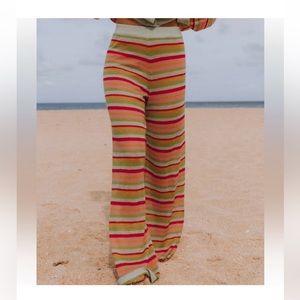 NWT daily drills bon bon striped knit pants// size small